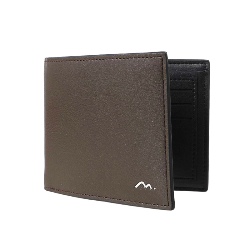 MINISO DOMPET LIPAT PRIA HORIZONTAL SHORT BIFOLD - COKLAT