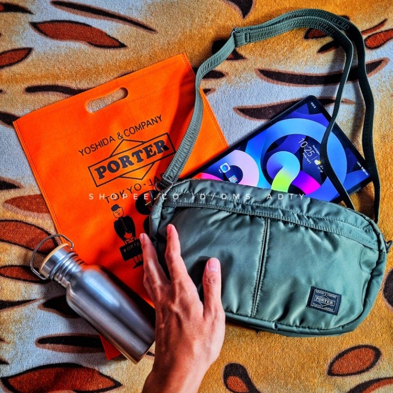 Head Porter Yoshida Oval Shoulder Bag Olive Green