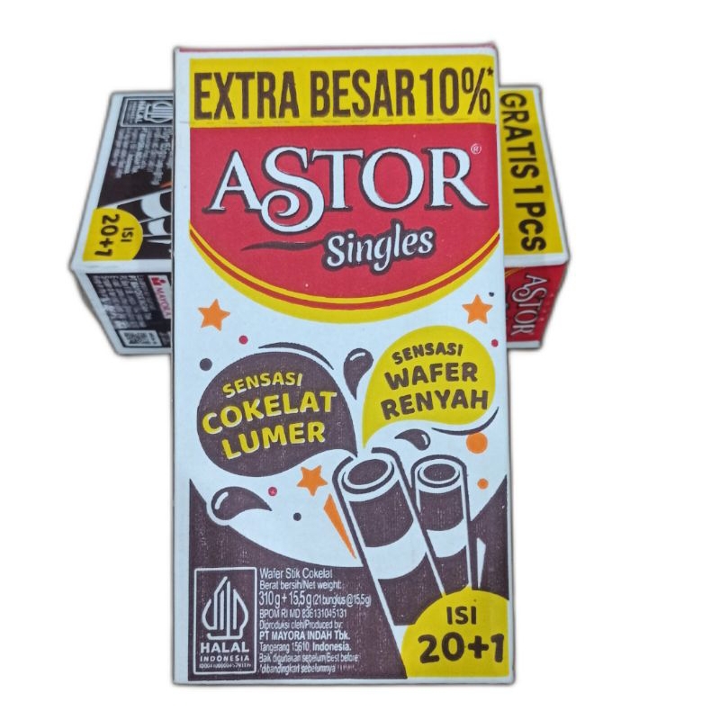 

Astor Singles Wafer Choco Stick Coklat Lumer 20 Single Pack