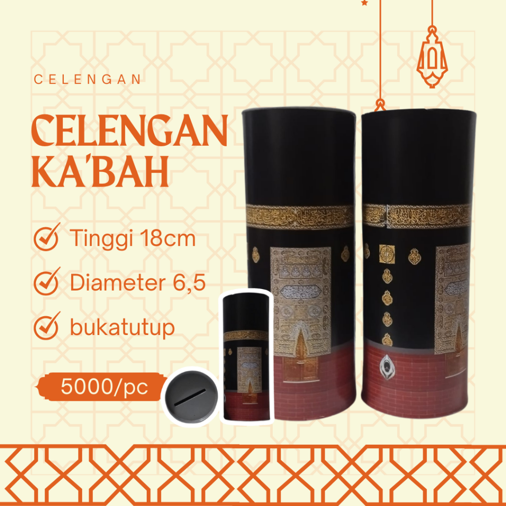 CELENGAN KALENG KA'BAH/CELENGAN SEDEKAH SUBUH/CELENGAN BUKA TUTUP