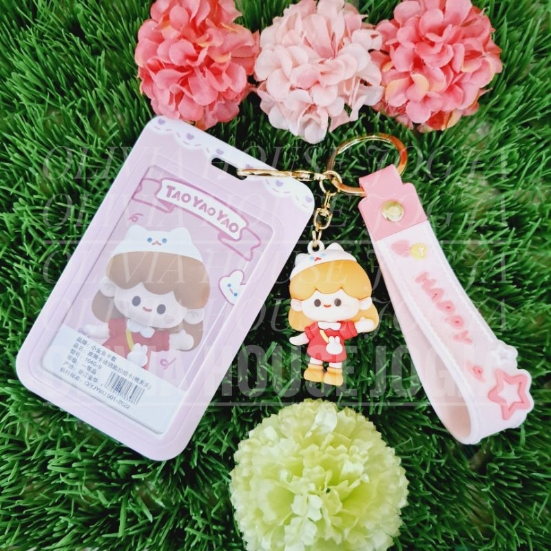 

ID Card Holder Girl Sweet Pink Gantungan Kunci Girl Tao PC Holder Name Tag Cewek