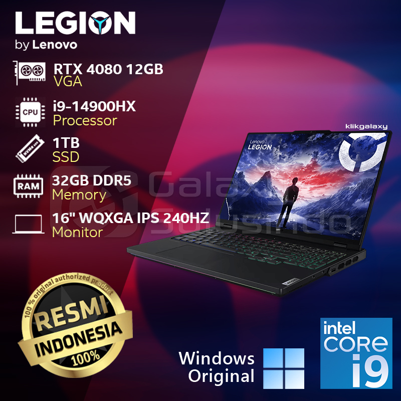 LENOVO LEGION PRO 7 16IRX9H-1BID RTX4080 Intel Core i9-14900HX 1TB SSD 32GB RAM - Notebook Laptop Gaming