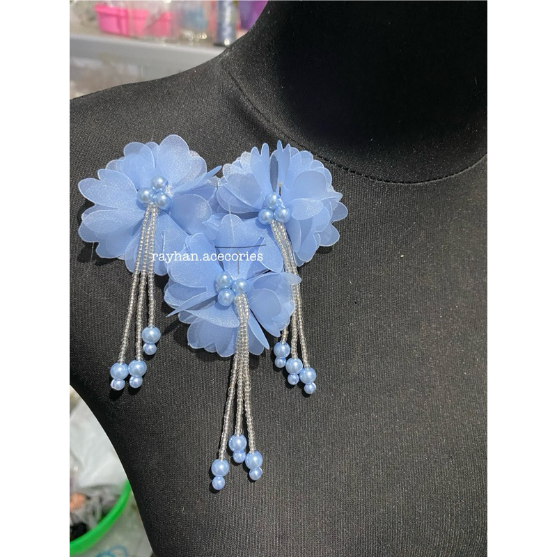 aplikasi bunga organza 3d/bunga organza juntai