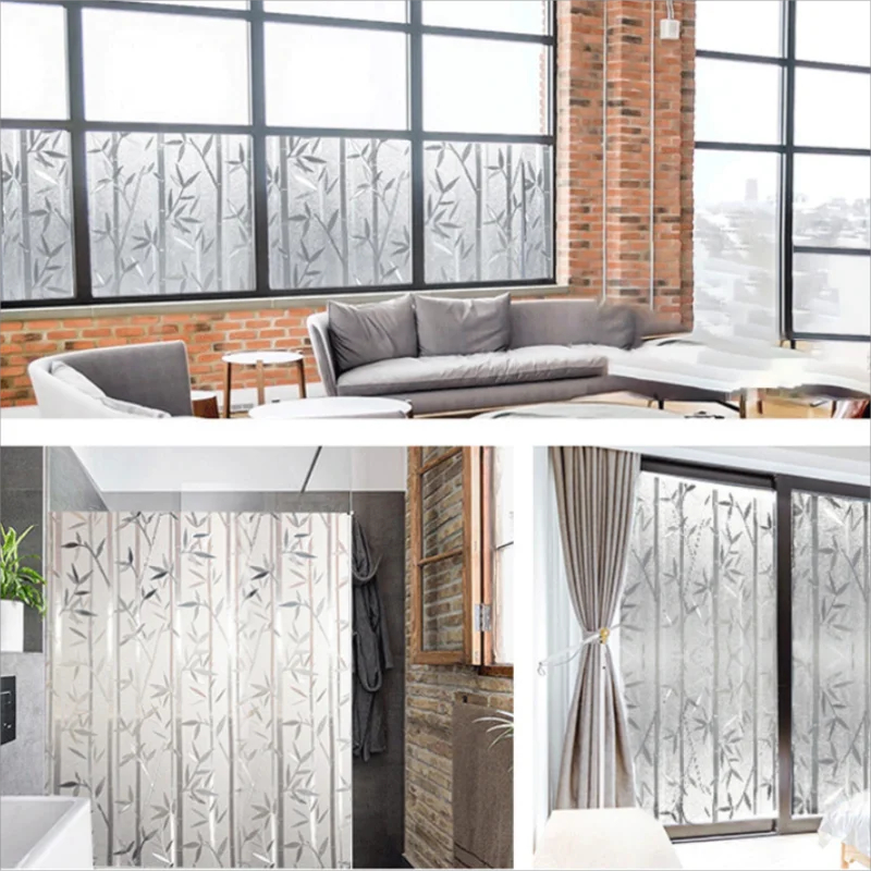 Stiker Kaca /Sticker Kaca/ Sanblast/Sanblast/Sunblast Motif Bambu