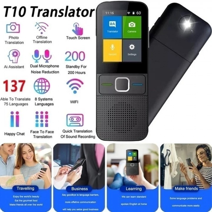 T10 - Portable Audio AI Voice Translator - Support Photo Translation OLB6948
