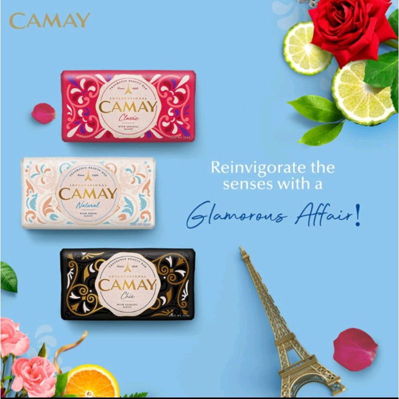 Sabun Pemutih Badan CAMAY SOAF BAR Clasic / Chin / Natural/ Sabun Mandi Batang