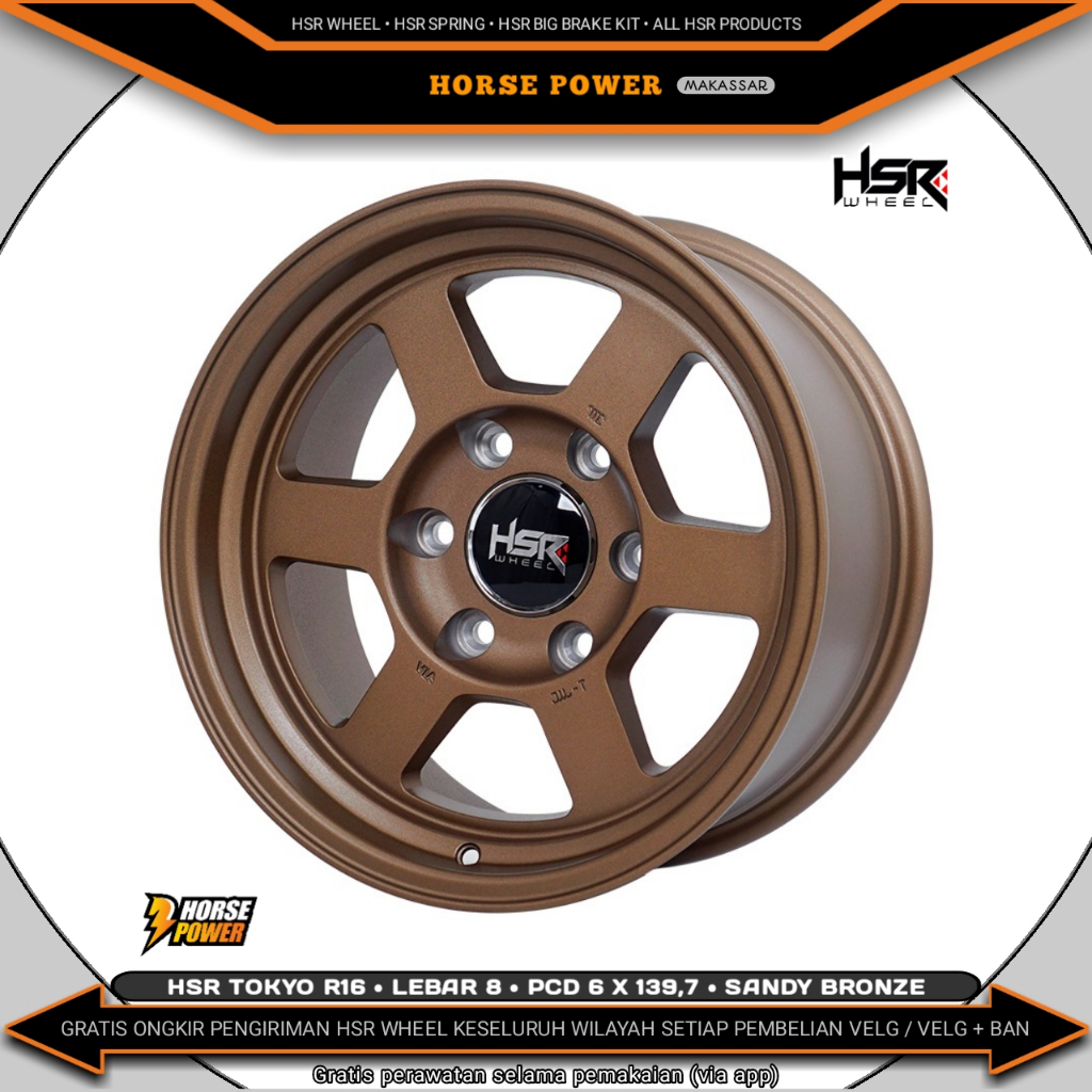 Velg R16 • Mobil 6 Baut Roda • Single Pcd 6 x 139,7 • Hsr Tokyo