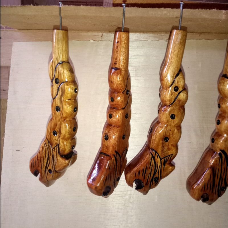 gagang joran ukir macan, pahul joran