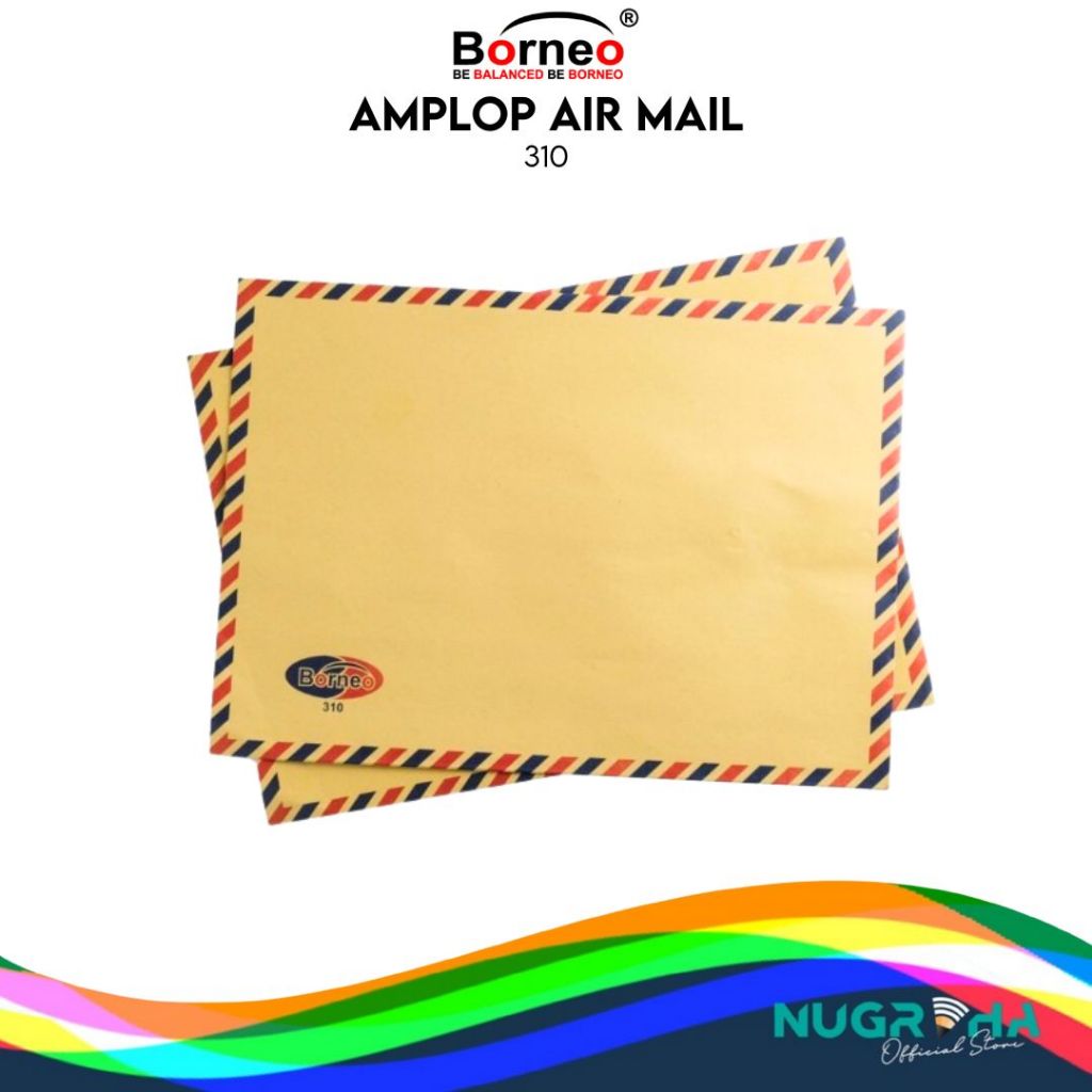 

AMPLOP COKLAT AIRMAIL 310 BORNEO FOLIO (1 PACK)