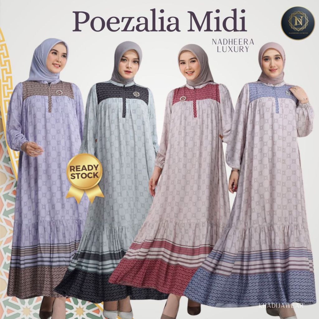 [BISA COD] POEZALIA MIDI NADHEERA LUXURY terbaru rayon pozalia gamis nadhera rayon premium poeza