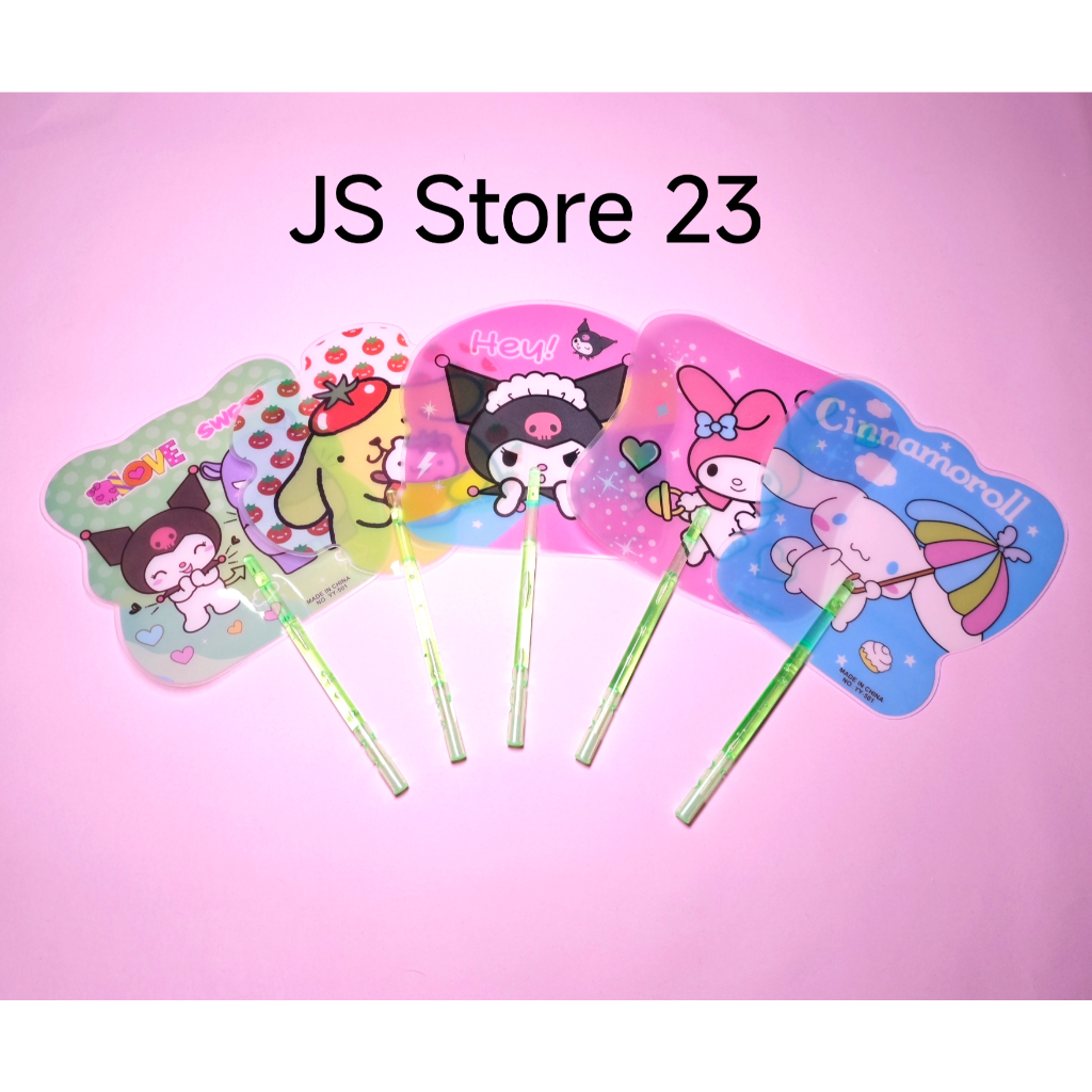 Kipas Tangan Motif Karakter Sanrio / Kipas Cinnamon Roll / Kipas Kuromi / Kipas My Melody