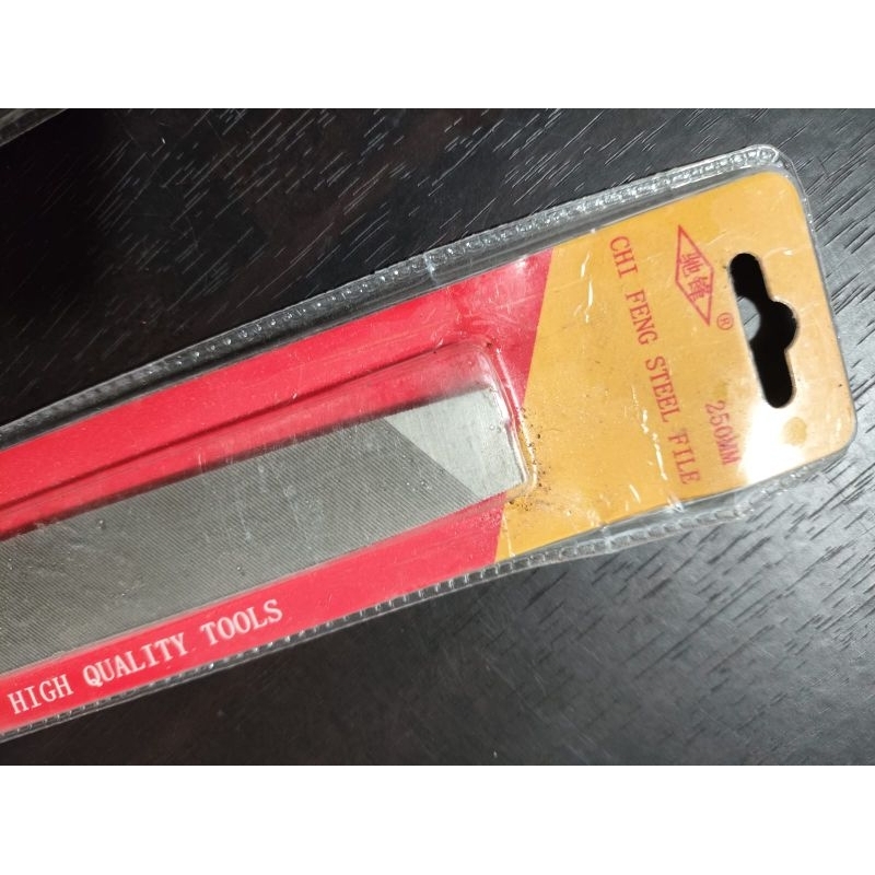 kikir besi plat datar handle karet 8"