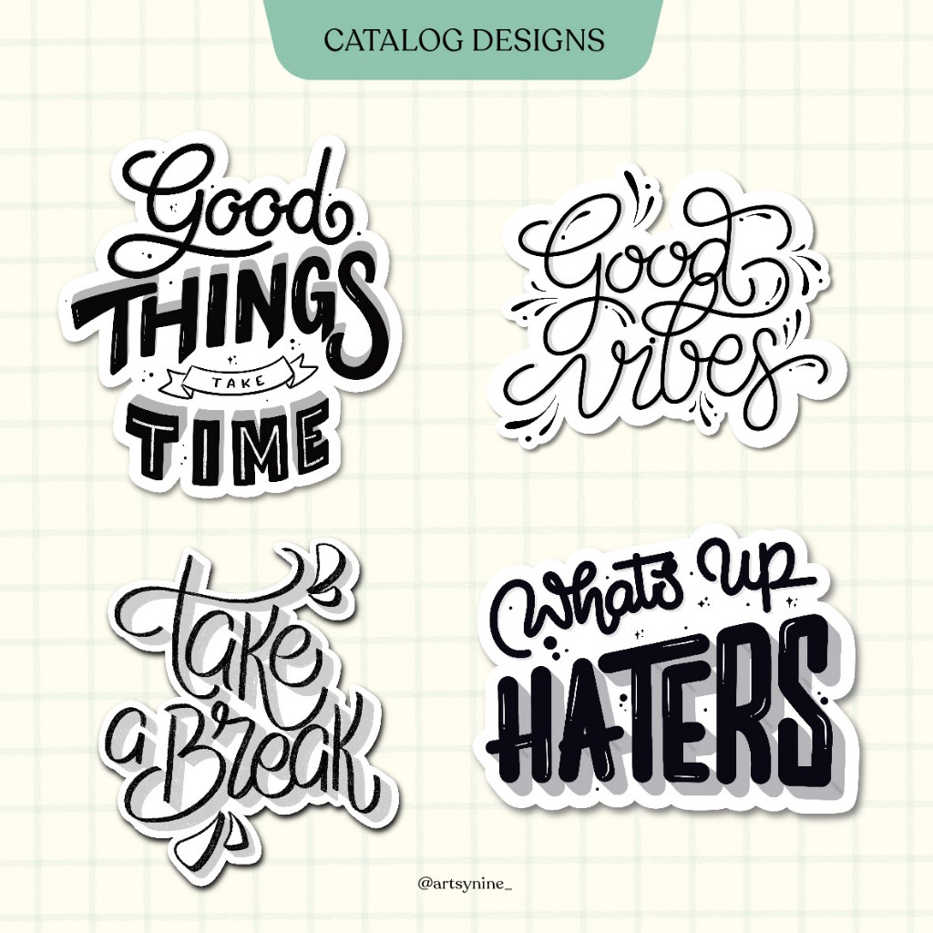 

HAND LETTERING STICKERS DIE CUT VOL.1
