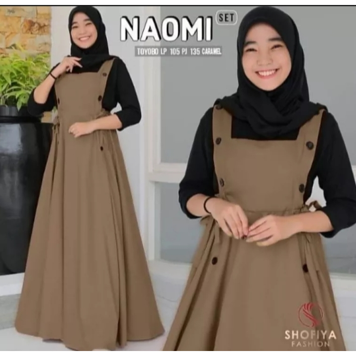 NAOMI SET OVERALL DRESS KIDS GAMIS ANAK REMAJA TERBARU GAMIS ANAK TANGGUNG TERMURAH