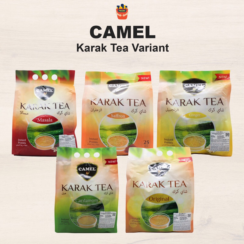 

Camel Karak Tea 500 gram Variant Rasa Cardamom, Saffron, Masala, Ginger, Original - Minuman Teh Instan