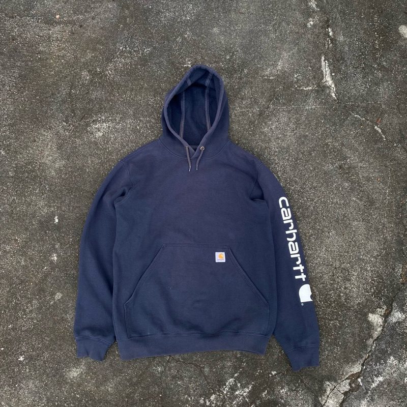 hoodie carhartt spell out navy