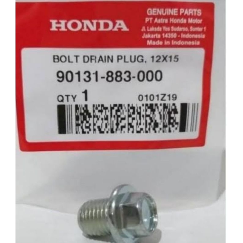 90131883000 BAUT TAB OLI MATIC ALL HONDA  ORIGINAL AHM 90131883000BOLT DRAIN PLUG 12X1
