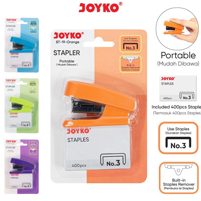 

Paket Surprise Stapler dan Staples Isi Jepretan Joyko ST19 1 Set Stepler Isi