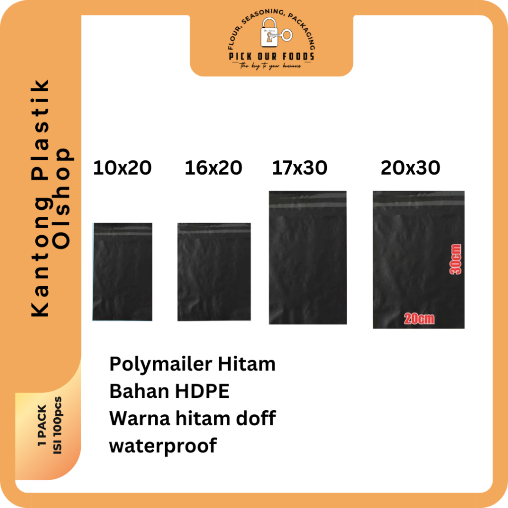 

Plastik Packing Online Shop | Polymailer 10x20 / 16x20 / 17x30 / 20x30 | Kantong Plastik Olshop 1pack isi 100pcs