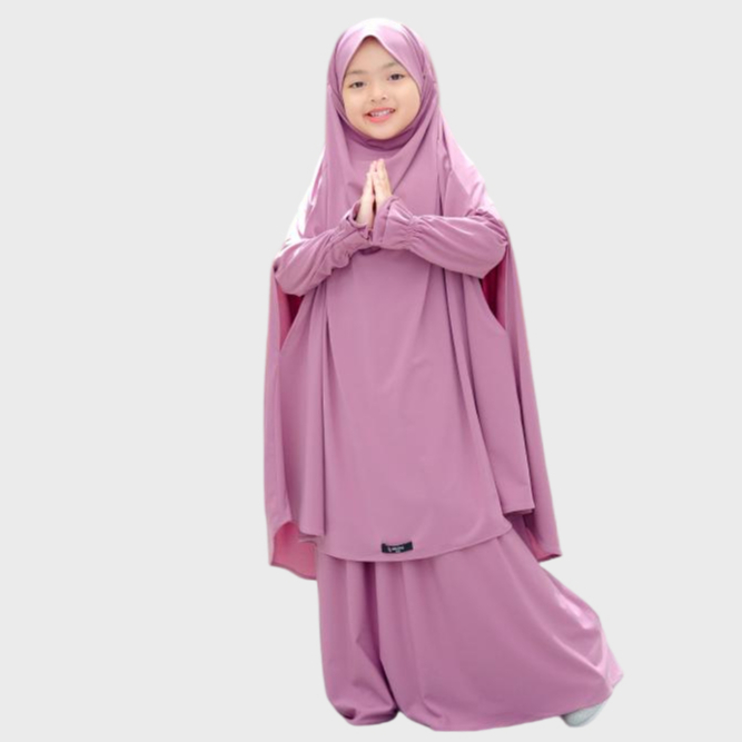 Salvina Kids Gamis Anak French Khimar  Khadijah Set