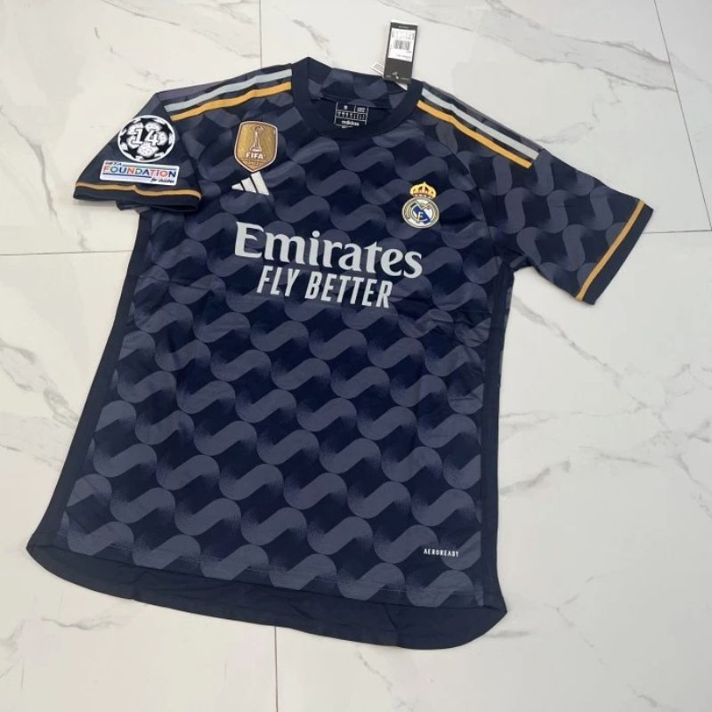 JERSEY PREMIUM REAL MADRID FULL PATCH UCL 2023 2024 JERSEY SEPAK BOLA