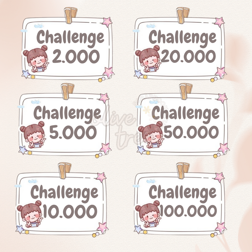 

Sticker Stiker Challenge Menabung Pemula Receh Tabungan