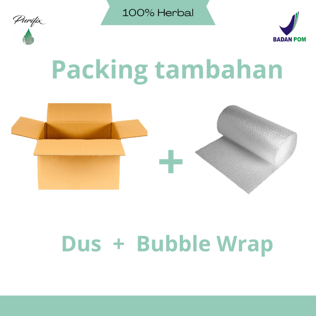 

Purifix Packing Tambahan Extra Bubble Wrap/Extra Bubble Wrap dan Kardus Packing