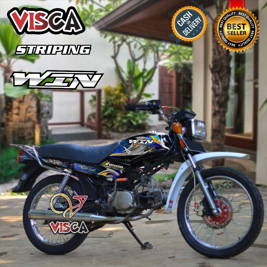 Striping WIN 100 Variasi Terbaru Stiker WIN Striping WIN100 LIGHTNING