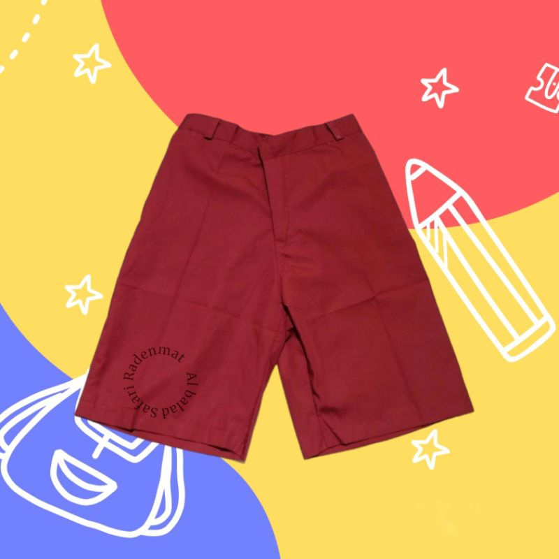 SEPAN SEKOLAH PENDEK MERAH SD COKLAT PRAMUKA BIRU SMP / BAJU SAFARI RADENMAT