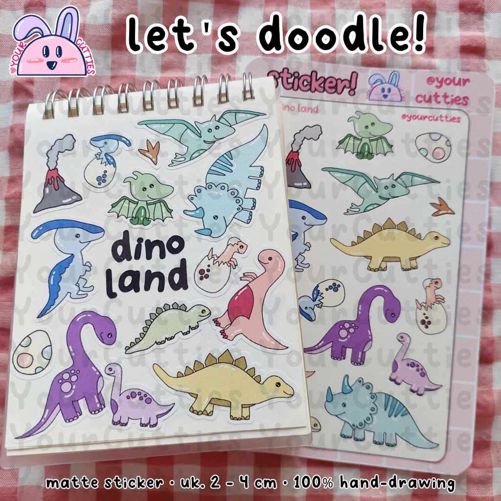 

[SHEET] STIKER GO GO DINO LAND DINOSAURUS JURNAL BUJO PLANNER LUCU MURAH