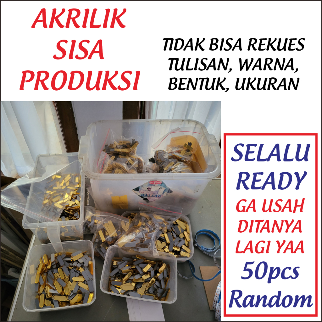 

Label akrilik SISA PRODUKSI, BACA DESKRIPSI..!!!