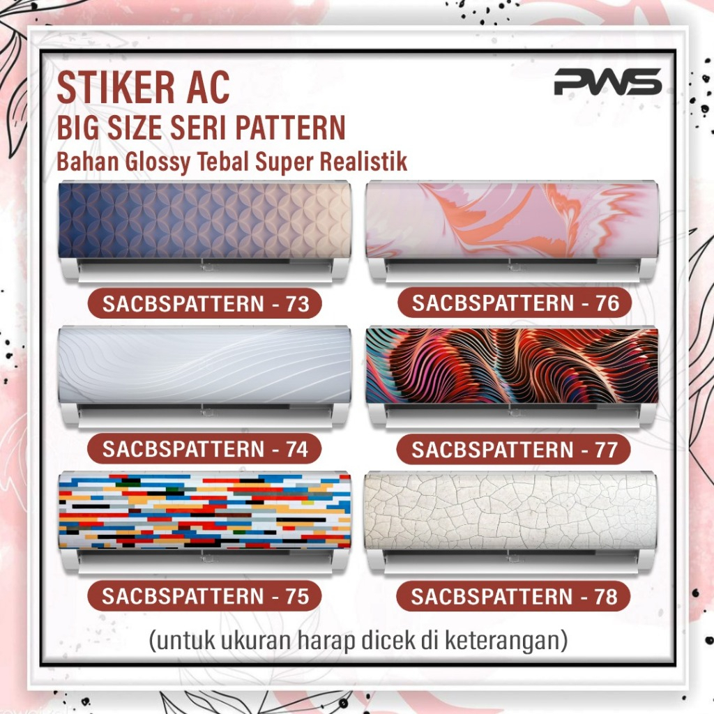 

Stiker AC Seri PATTERN/Stiker AC Desain Terbaru/Stiker AC Bahan Glossy