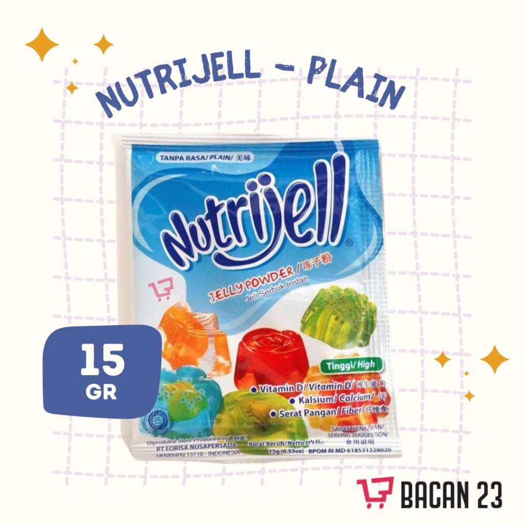 

Nutrijell Tanpa Rasa (15 Gr) / Agar - Agar Jelly Instant Sachet Tanpa Rasa / Jelly Powder