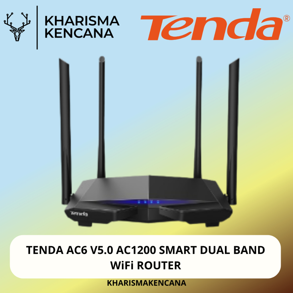 TENDA AC6 V5.0 AC1200 SMART DUAL BAND WiFi ROUTER