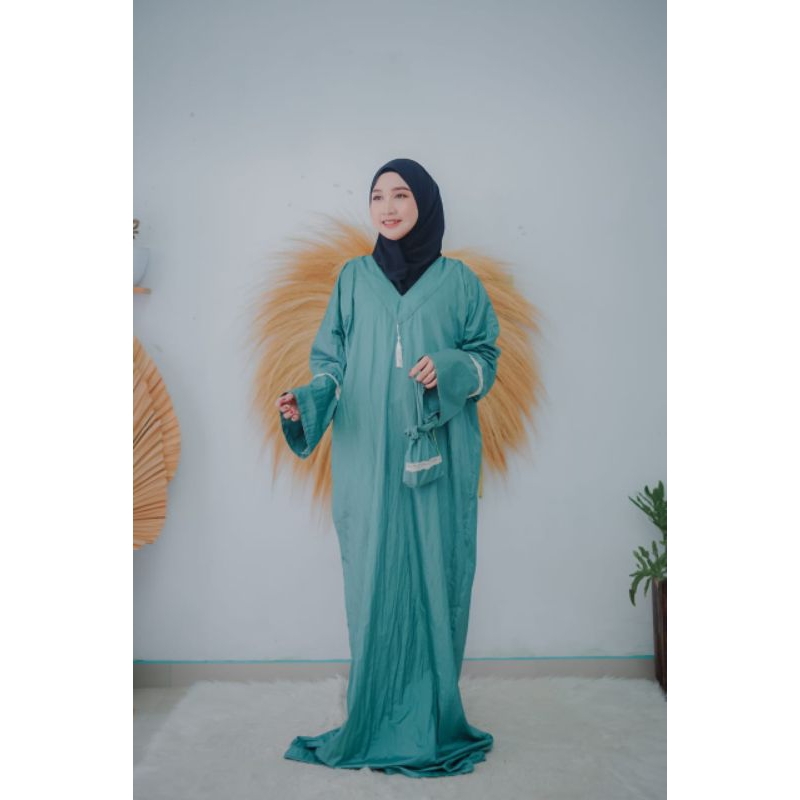 PLAIN - ABAYA size anak dewasa mukena abaya sholat terbaru 354 by Jihan salsa