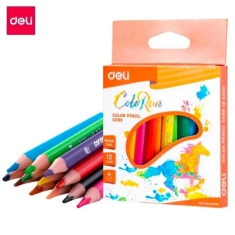 

Pensil Warna Deli Colorun 12 Warna pendek EC09900