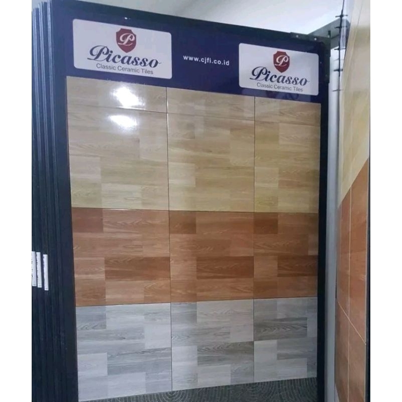 keramik 40x40 picasso glossy urat kayu