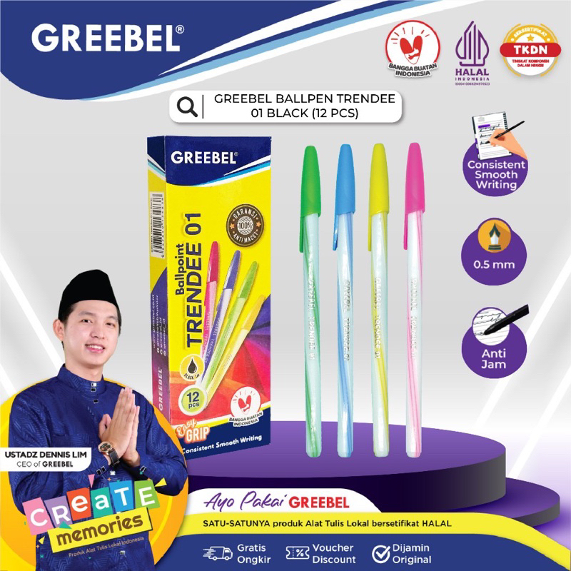 

GREEBEL BALLPEN TRENDEE 01 pulpen ballpoint