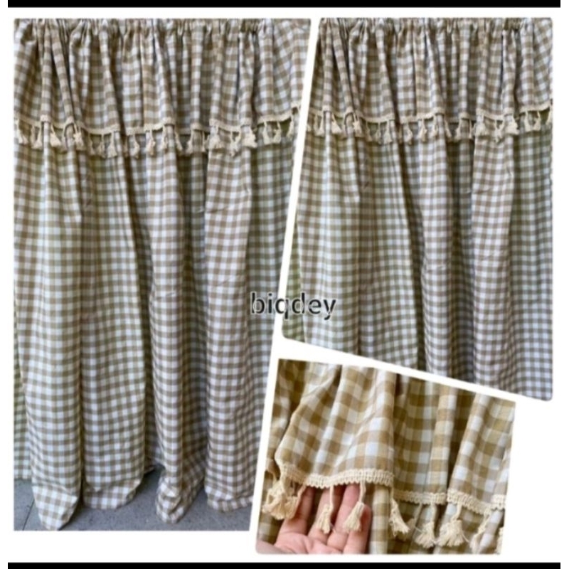 tirai goreng meja kompor/jendela rumbai kotak kecil 150x85