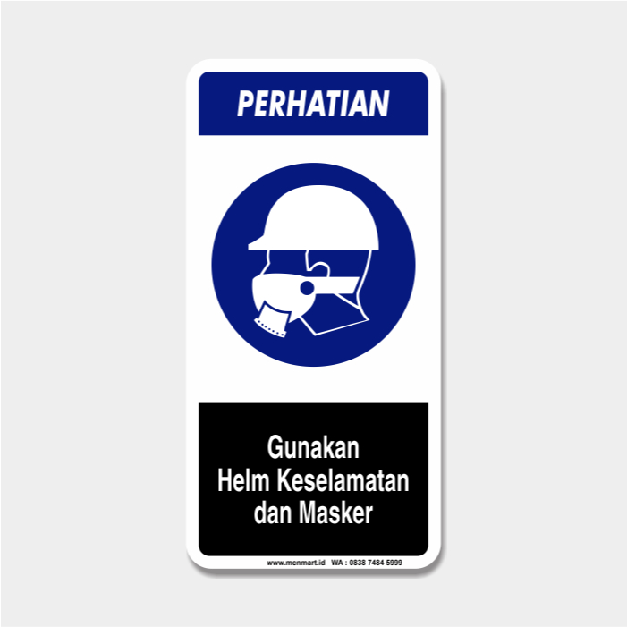 

Safety Sign Rambu K3 APD - Gunakan Helm Keselamatan Dan Masker