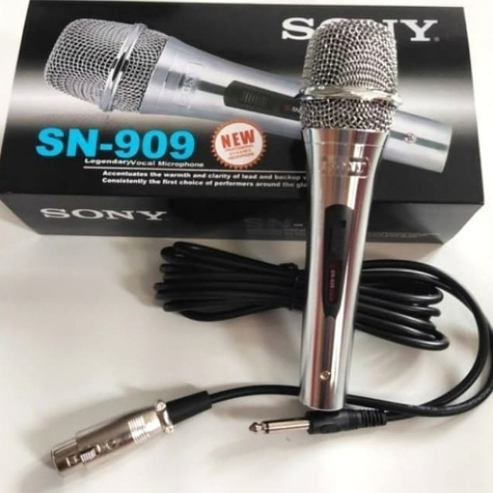 MIC KABEL SONY SN-909 /SN 909/SN909 MICROPHONE SILVER