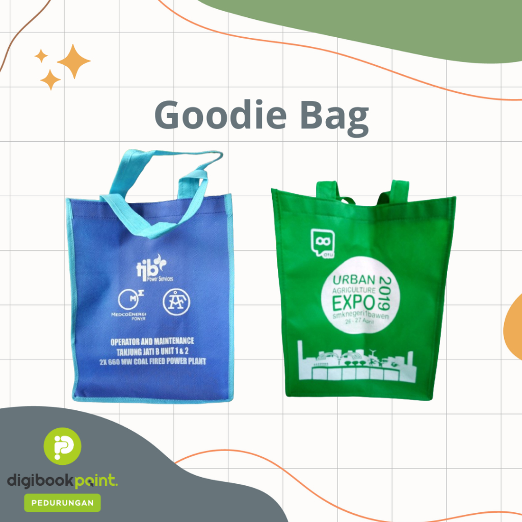 

Tas Spundbond Custom Sablon Uk 25 x 35 cm - Goodie Bag Promosi Murah