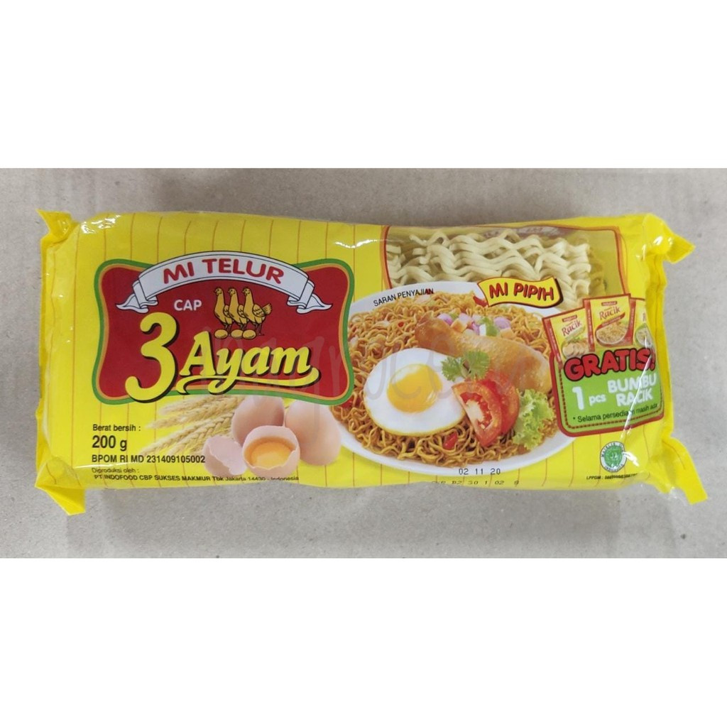 

3 Ayam Mie Telor Super Kuning 200G