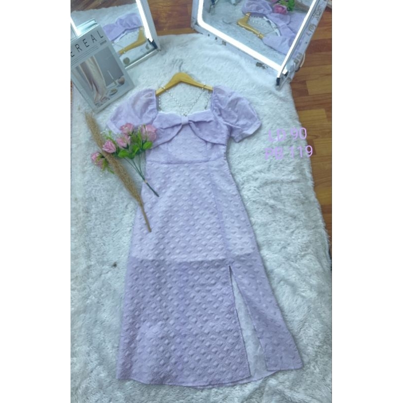 dress warna ungu muda cantik