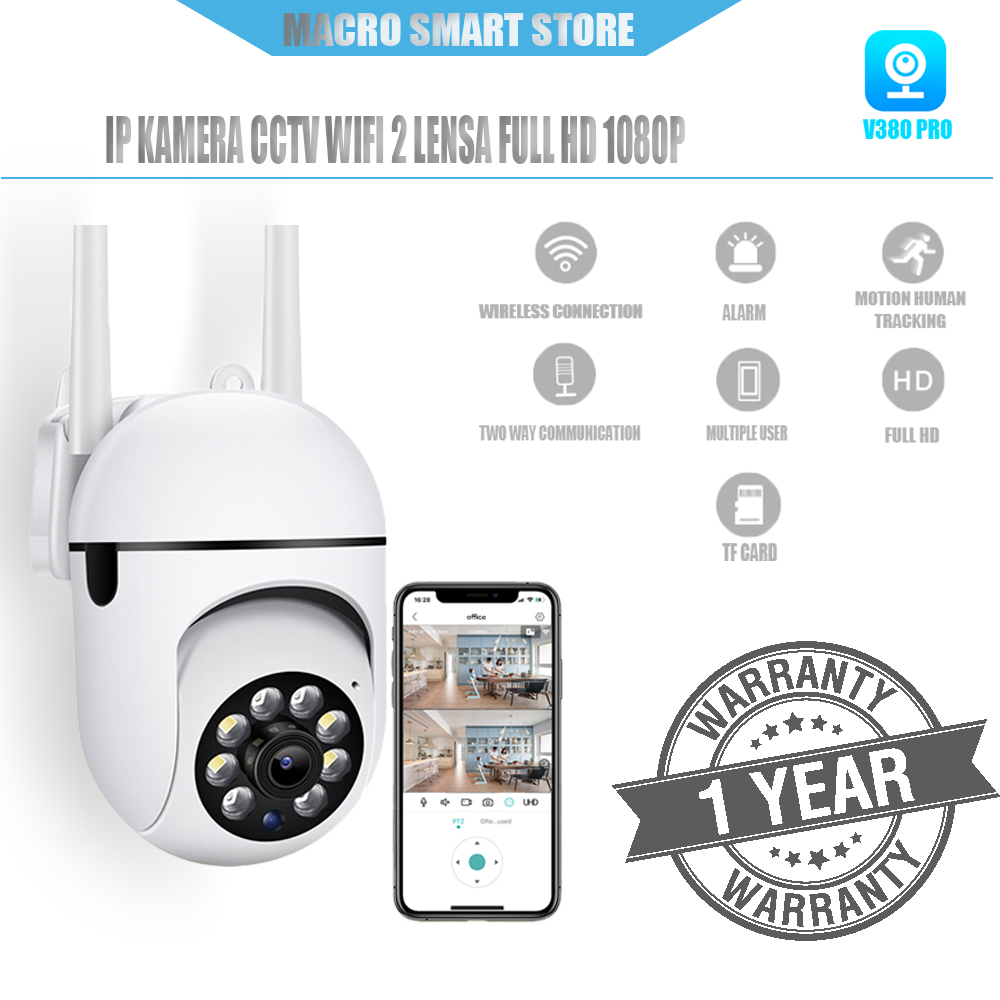 NEW PORODUK CCTV OUTDOOR V380 WIFI 2 ANTENA PTZ MINI IP CAMERA SURVEILLANCE CCTV CAMERA NIGHT