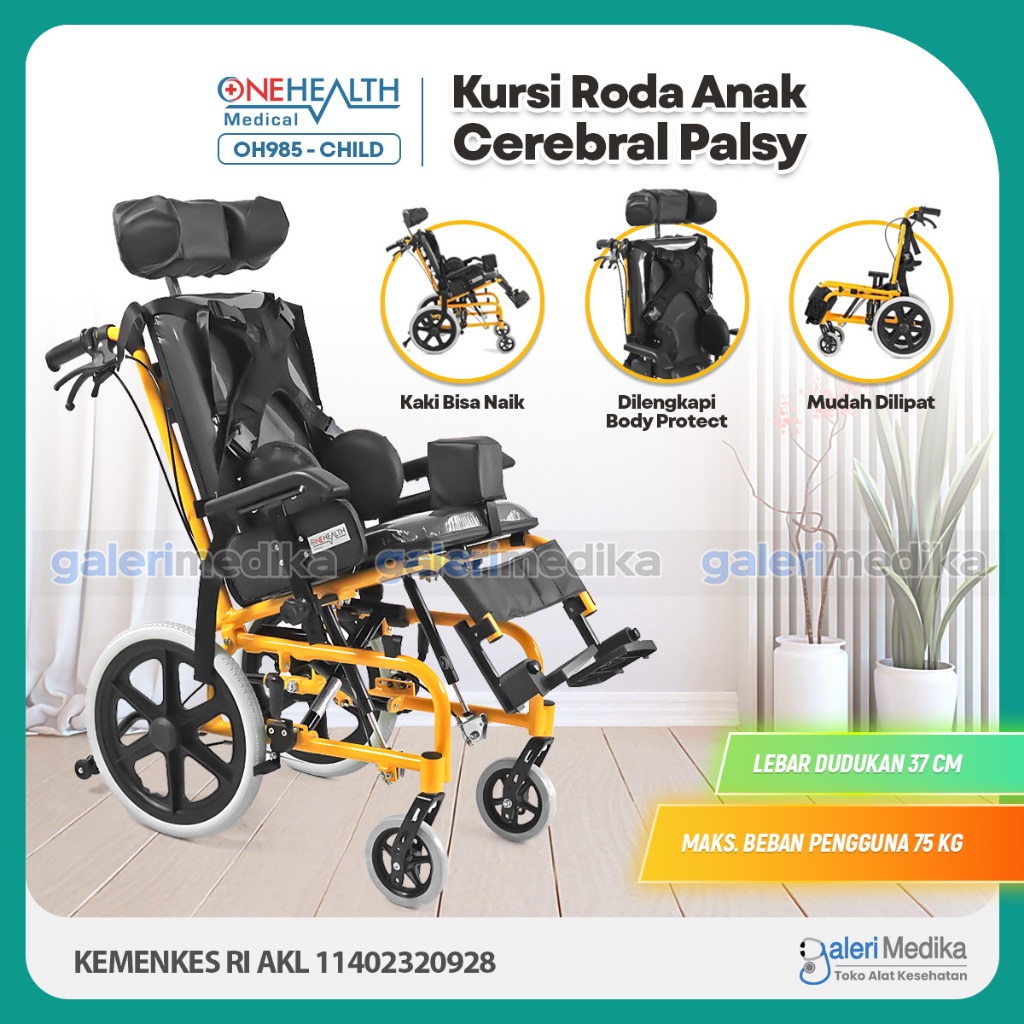 Kursi Roda Cerebral Palsy OneHealth OH985 Anak / OneHealth OH 985 Kursi Roda CP Anak / Kursi Roda Ce