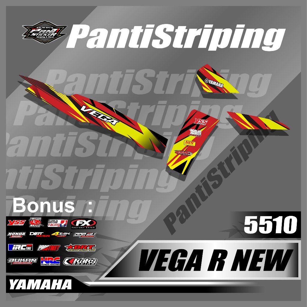 Stiker Motor VEGA R NEW  Variasi Racing Desin Semifull- Sticker Striping aksesoris vegar new request