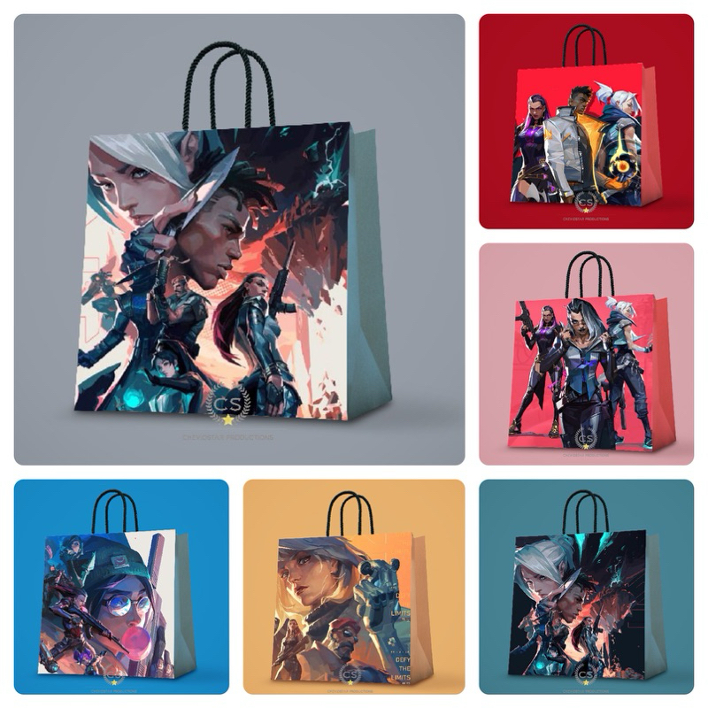 

Paperbag custom Cheviostar Valorant Goodie Bag Ualng Tahun anak Tas kado Tas kertas Hampers birthday