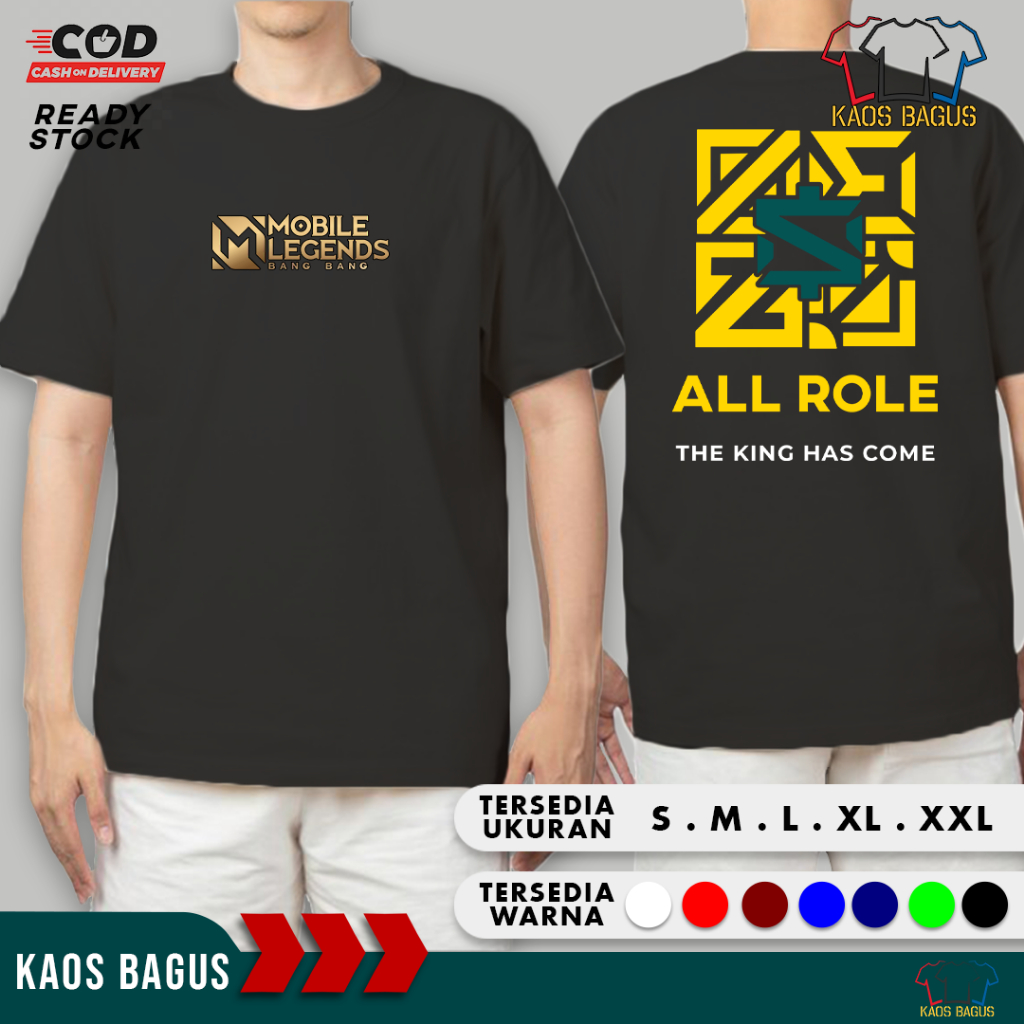 Kaos Depan Belakang Distro MLBB Role Lane / BAJU KEREN MLBB