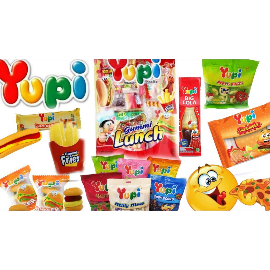 

12pcs Aneka jajanan YUPI | permen YUPI | YUPI JELLY | SNACK ANAK| YUPI burger